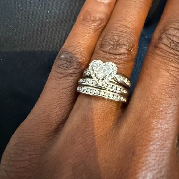 Jewelry - Certified Diamond White Gold Rings- Appraised Value $7,900(Together or Separate)